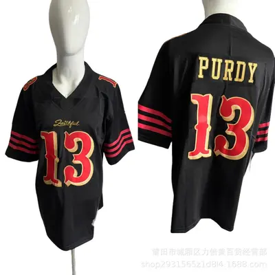 NFL 49ers Embroidered Football Jersey, #14 PEARSALL, #97 BOSA, #23 McCAFFREY