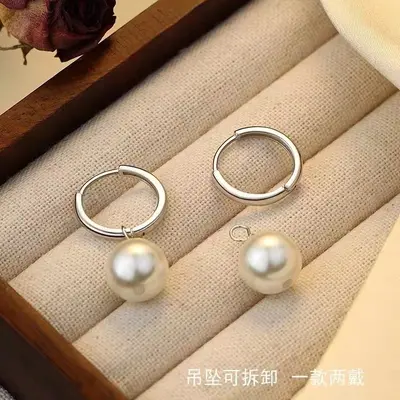 925 sterling silver pearl earrings luxury women's earrings - 4
