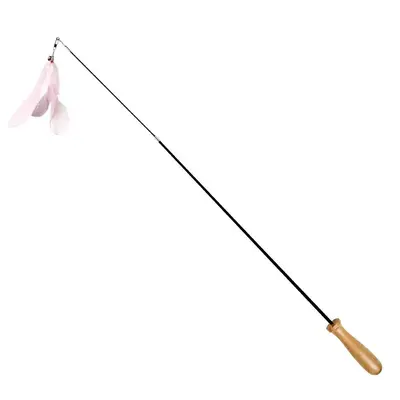 Retractable Cat Toy with Carbon Fiber Rod and Solid Wood Handle - 8