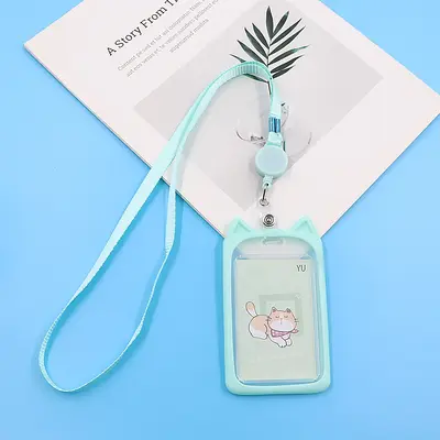 Retractable cat design student card holder with lanyard - 7
