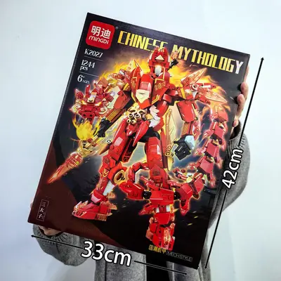 Chinese-Style Mecha Building Block Set with Nezha 3D Figures Gift Box