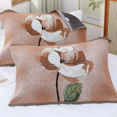 Water-washed cotton gauze pillowcase, sweat-absorbing