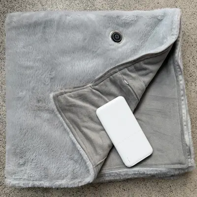 Rabbit Fur Electric Heated Shawl, Smart Heated Wrap - 8