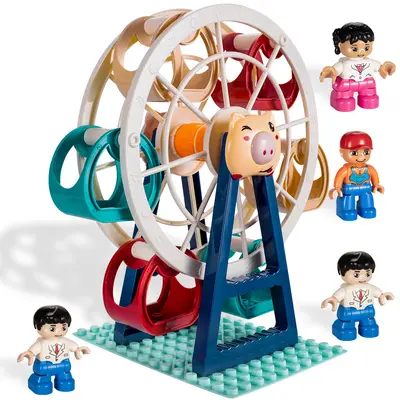 Children's Large Building Blocks Set, Ferris Wheel and Windmill - 7