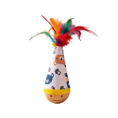 Weeble Cat Toy with Feather Wand and Ball - 6