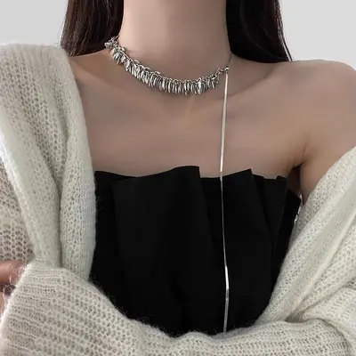 Unregelmäßige lange Perlenkette, französischer leichter Luxus-Temperament-Pullover-Kette, Nischen-einfache hochwertige Schmuckskette für Frauen im Großhandel - 10
