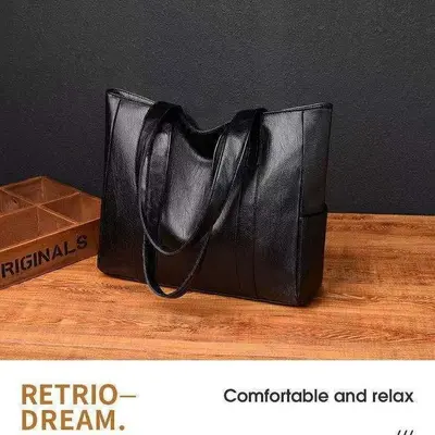 Large Capacity Women's Tote Bag, Korean Style Minimalist Single Shoulder Bag - 6