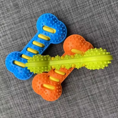 Large Dog Toy Bone with Chew-Resistant TPR and Squeaker - 5