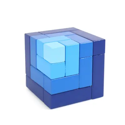 Beech Wood Cube Building Blocks, Stackable Educational Toy, Ages 3+ - 4