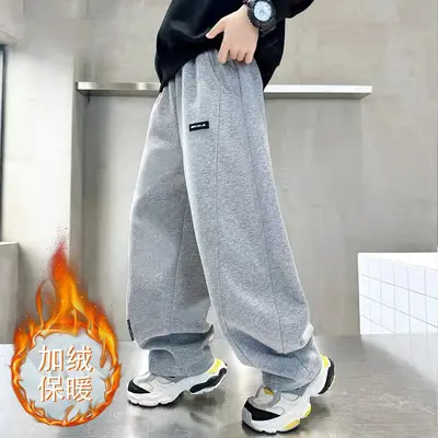 Boys' Straight-Leg Casual Pants, Spring and Autumn, Medium to Big Kids