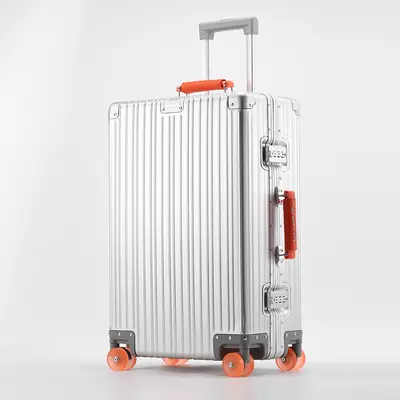 Aluminum-Magnesium Alloy Travel Suitcase with Silent Universal Wheels and Combination Lock - 10