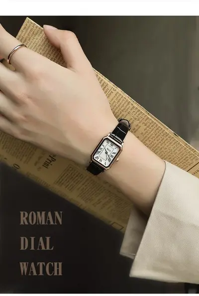 Rscy Vintage Women's Watch, Genuine Leather, Square Dial - 8