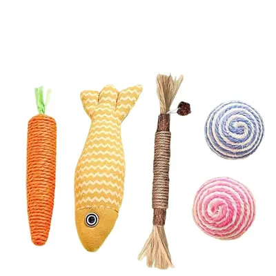 Cat Teaser Wand Toy Set, Chew Toy, Self-Play