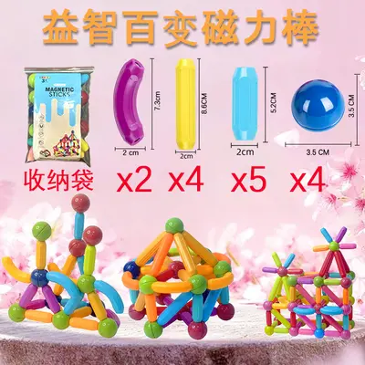 Early Education Strong Magnetic Rod and Sheet Building Blocks Set - 7