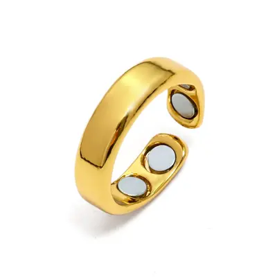 AliExpress cross-border popular dual magnetic ring, metal shiny creative jewelry, Europe and America open-ended couple rings, accessories - 8