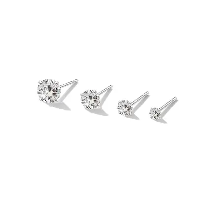 S999 Sterling Silver Earrings with Zirconia Stone