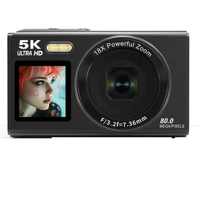 5K HD Digital Camera, Dual Screen, WiFi, Portable Vlog Camera