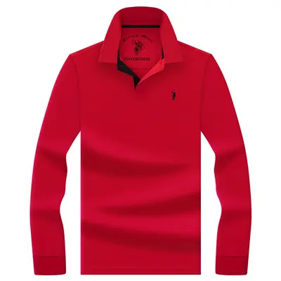 Herren Langarm-Poloshirt aus mercerisierter Baumwolle - 12