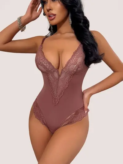 Kadın Vücut Şekillendirici Bodysuit, Karın Büzme ve Kalça Kaldırma, Büyük Beden - 8