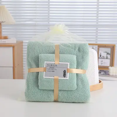 Mercan kadife banyo havlusu seti, yumuşak ve emici - 3