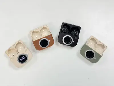 Retro-Bestseller Q86 TWS Noise-Cancelling Bluetooth-Kopfhörer mit ultra-langer Akkulaufzeit, In-Ear-Design mit kurzem Stiel, tragbar, kameradesign - 9
