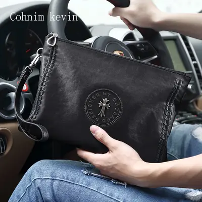 Cohnim Kevin Herrenhandtasche aus echtem Leder, gewebt - 4
