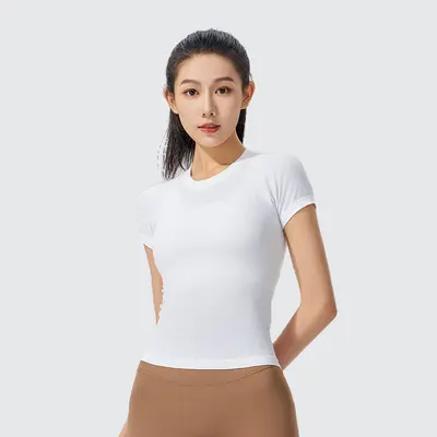 Damen Kurzarm-Yoga-Shirt, schnelltrocknend - 13