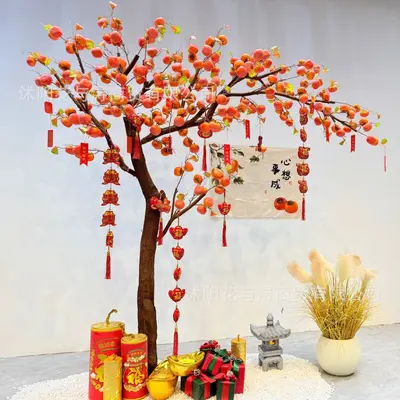 Artificial Persimmon Wishing Tree for Outdoor Decoration - 4