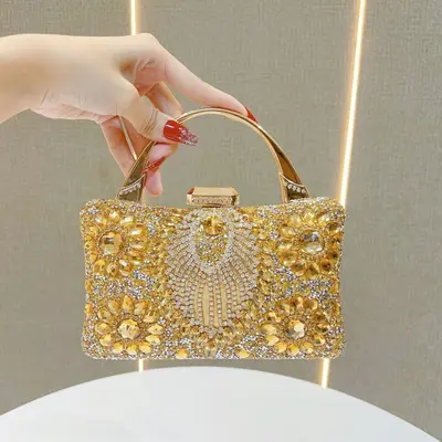Diamond-Coated Women's Evening Bag for Weddings and Banquets - 7