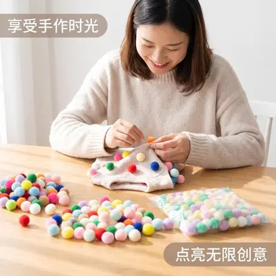 Polyester Pompoms, High-Elastic Macaron Colours for Kids' Toys and Accessories