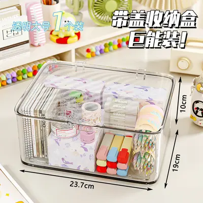 Multifunktionale transparente Schreibtisch-Aufbewahrungsbox für Kosmetik und Snacks - 7