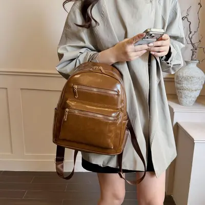 Women's Lightweight Backpack, Retro Commuter Travel Backpack - 1