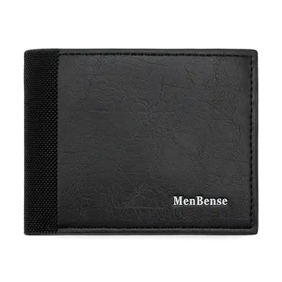 Men's Short Patchwork Wallet with Multiple Card Slots Multifunctional - 5