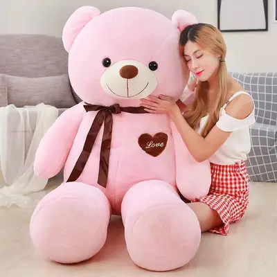 Büyük boy oyuncak ayı peluş oyuncak bebek uyku yastığı yatak panda bebek kucaklama ayı kız - 10