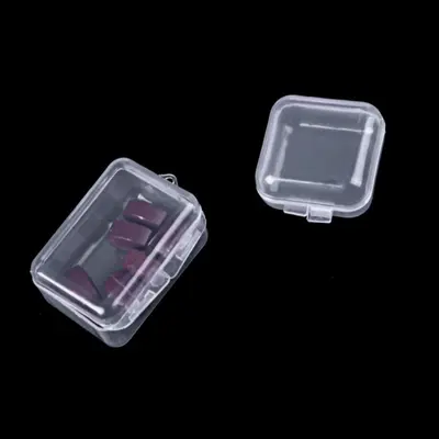 T şeffaf plastik kutu küçük kare kutu şeffaf uzun kulak tıkacı kutusu takı mini saklama kutusu lLOGO ile özelleştirilebilir - 5