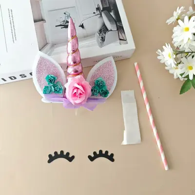 Einhorn-Kuchendekoration, Cartoon-Tiere, Geburtstags-Partydeko