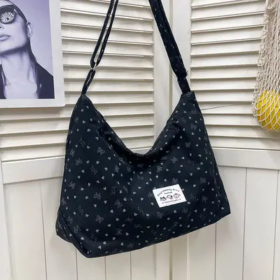 Korean-Style Floral Dumpling Shoulder Bag, Large Capacity - 6