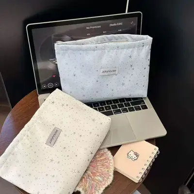 Damen-Kosmetiktasche mit Sternenstickerei, großes Fassungsvermögen