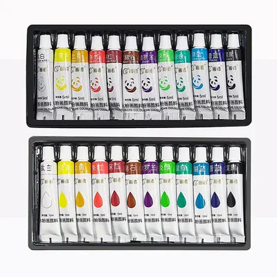 Öğrenciler, yeni başlayanlar, resim yapma, çocuklar için yıkanabilir guaj boyama toptan satış, Painter 5/12ml guaj boya seti