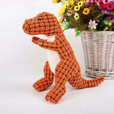 Köpekler için sesli peluş dinozor oyuncağı, orta ve küçük ırk - 3