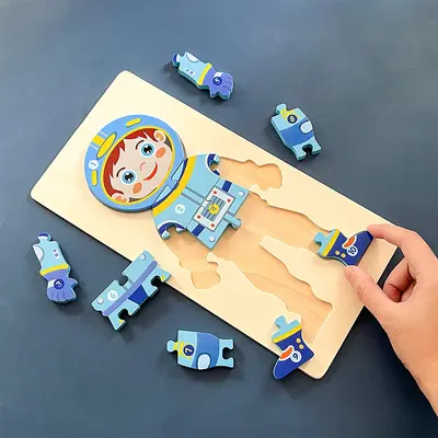 Wooden 3D Snap-Fit Puzzle, Early Education, Ages 1-3