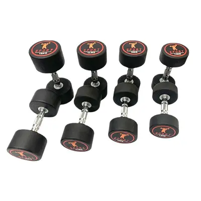 Round head dumbbell set, rubber coated, pure iron, men and women