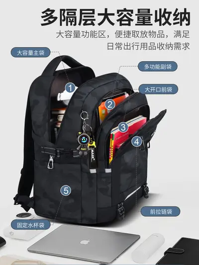 Middle and High School Backpack, Large Capacity, Spine-Protecting - 3
