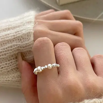 S925 Sterlingsilber einfacher Ring für Damen - 7