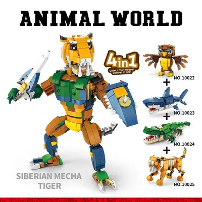 Aoke Building Blocks Tiger, Animal World Series, Educational Children's Toy - 13