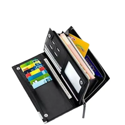 BABAOCARY Leather Men's Wallet, Multi-Card Slots, Zipper Phone Bag - 6