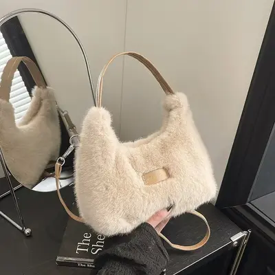 Autumn Winter Plush Women's Shoulder Bag - 1