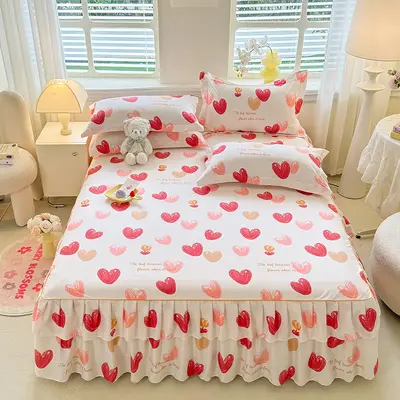 Thickened Brushed Single Bed Skirt, Three-Piece Set, Simmons Compatible - 11