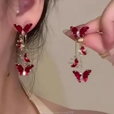 Quastenohrringe für eckige und runde Gesichter elegantes Design - 4