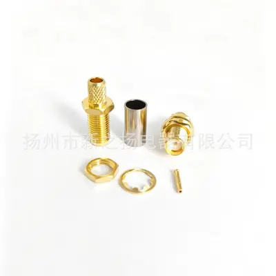 SMA-KY-3 Connector, External Thread, 50 Ohm, for RG58, Gold-Plated Copper - 2